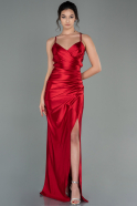 Длинное Атласное Выпускное Платье красный ABU2800