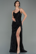 Длинное Вечернее Платье Черный ABU2803