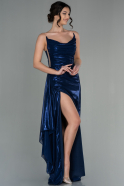 Длинное Пригласительное Платье Темно-синий ABU2807