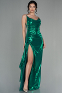 Длинное Пригласительное Платье зелёный ABU2807