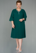 Короткое Шифоновое Вечернее Платье Изумрудно-зеленый ABK1591