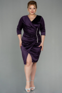 Миди Сатиновое Вечернее Платье Тёмно-пурпурный ABK1592