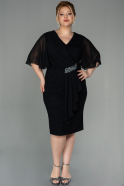 Короткое Платье Большого Размера Черный ABK1581