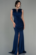 Длинное Вечернее Платье Русалка Темно-синий ABU2813