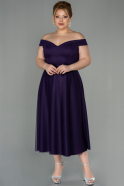 Миди Вечернее Платье Большого Размера Тёмно-пурпурный ABK1221
