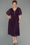 Миди Вечернее Платье Большого Размера Пурпурный ABK1253