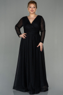Длинное Свободное Вечернее Платье Черный ABU991