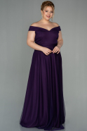 Длинное Свободное Вечернее Платье Тёмно-пурпурный ABU020