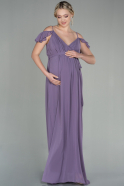 Длинное Вечернее Платье Для Беременных Лавандовый ABU756