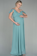 Длинное Вечернее Платье Для Беременных Бирюзовый ABU756