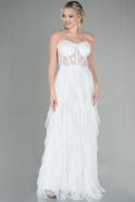 Длинное Вечернее Платье Белый ABU2822