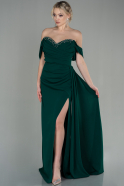 Длинное Вечернее Платье Изумрудно-зеленый ABU2823