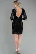 Короткое Вечернее Платье Черный ABK1599