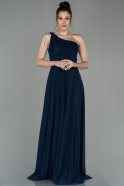 Длинное Вечернее Платье Темно-синий ABU2834