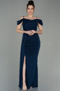 Длинное Вечернее Платье Темно-синий ABU2835