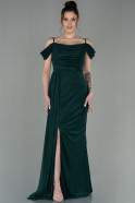 Длинное Вечернее Платье Изумрудно-зеленый ABU2835