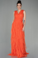 Длинное Выпускное Платье Оранжевый ABU2429