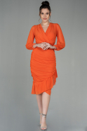 Миди Пригласительное Платье Оранжевый ABK1314