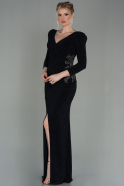 Длинное Вечернее Платье Черный ABU2838