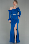Длинное Вечернее Платье Ярко-синий ABU2842
