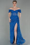 Длинное Вечернее Платье Ярко-синий ABU2706