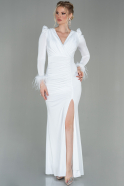 Длинное Вечернее Платье Белый ABU2804
