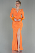 Длинное Вечернее Платье Оранжевый ABU2804