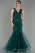 Длинное Вечернее Платье Русалка Изумрудно-зеленый ABU2269