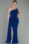 Длинное Свободное Вечернее Платье Ярко-синий ABU2879