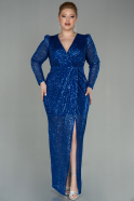 Длинное Вечернее Платье С Чешуйками Ярко-синий ABU2878