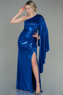 Длинное Вечернее Платье Ярко-синий ABU2885