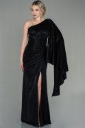 Длинное Вечернее Платье Черный ABU2885