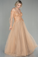 Длинное Вечернее Платье Золотой ABU1579