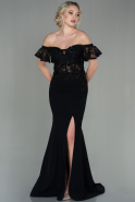 Длинное Вечернее Платье Черный ABU2753