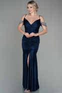 Длинное Вечернее Платье Русалка Темно-синий ABU2899