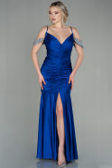 Длинное Вечернее Платье Русалка Ярко-синий ABU2899