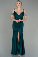 Длинное Вечернее Платье Русалка Изумрудно-зеленый ABU2899