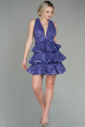 Короткое Платье С Чешуей Пурпурный ABK1630