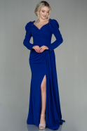 Длинное Вечернее Платье Ярко-синий ABU2895