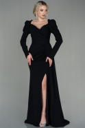 Длинное Вечернее Платье Черный ABU2895