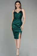 Миди Пригласительное Платье Изумрудно-зеленый ABK1636