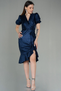 Миди Пригласительное Платье Темно-синий ABK1637