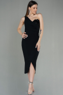 Короткое Платье На Приглашение Черный ABK1635