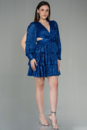 Короткое Платье С Чешуей Ярко-синий ABK1642