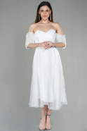 Миди Вечернее Платье Белый ABK1850