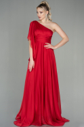 Длинное Шифоновое Вечернее Платье красный ABU3819
