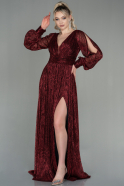Длинное Вечернее Платье Бордовый ABU2905