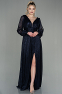 Длинное Вечернее Платье Темно-синий ABU2905