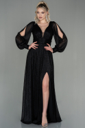 Длинное Вечернее Платье Черный ABU2905