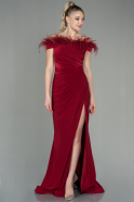 Длинное Вечернее Платье Бордовый ABU2906